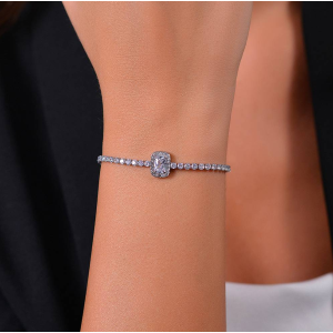 BRACCIALE TENNIS DONNA IN ACCIAIO CRISTALLI E ZIRCONE
