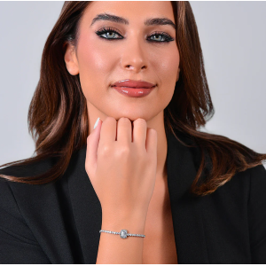 BRACCIALE TENNIS DONNA IN ACCIAIO CRISTALLI E ZIRCONE