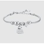 BRACCIALE DONNA IN ACCIAIO BORSA E CRISTALLI