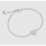 BRACCIALE DONNA IN ACCIAIO CON CUORICINO E CRISTALLI BIANCHI