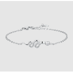 BRACCIALE DONNA IN ACCIAIO CON SERPENTE E CRISTALLO BIANCO