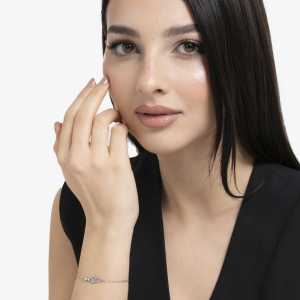 BRACCIALE DONNA IN ACCIAIO CON SERPENTE E CRISTALLO BIANCO