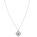 Girocollo in argento 925, rosa dei venti con zircone nero centrale.