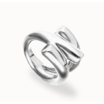 Anello in argento 925 placcato con tre forme organiche intrecciate