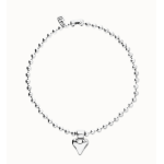 Collana con sfere placcate in argento sterling e dettaglio di cuore