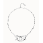 Collana argentata con grande moschettone ad incastro