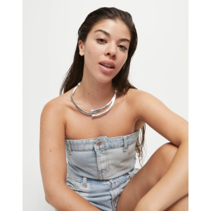 Collana rigida placcata argento Sterling