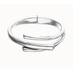 Bracciale rigido placcato in argento 925 con tre forme organiche intrecciate