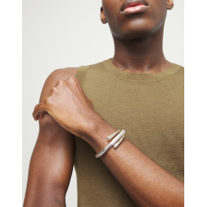 Bracciale rigido placcato in argento 925 con tre forme organiche intrecciate