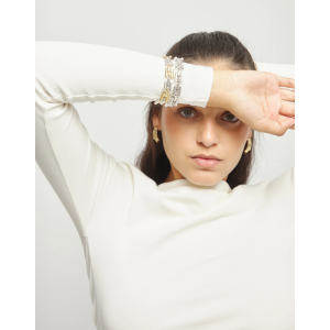 Bracciale con maglie placcato in argento sterling