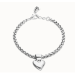 Bracciale a catena con piccolo cuore placcato in argento sterling