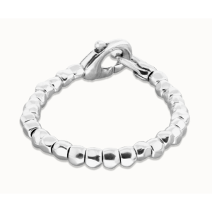 Bracciale sfere placcato argento con moschettone a incastro