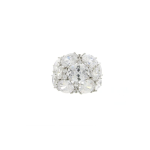 Anello in argento 925 rodiato con zirconi bianchi.