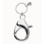 Portachiavi placcato argento con grande moschettone