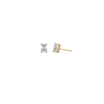 Orecchino in argento 925 con zircone baguette bianco (6×4 mm).