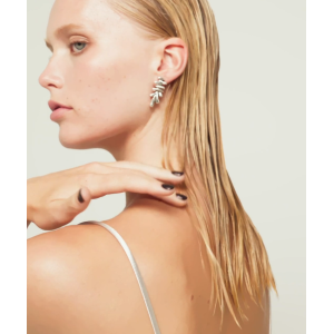 Orecchini allungati in argento 925 placcato dalla forma irregolare