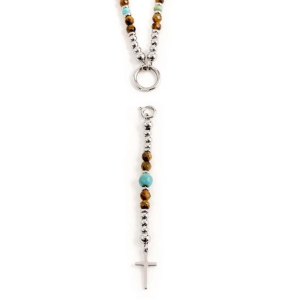 Collana occhio di tigre e turchese