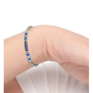 Bracciale elementi in pietra ed elementi in ematite catena marine