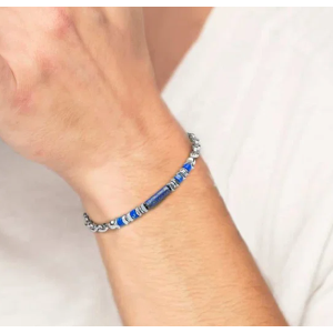 Bracciale elementi in pietra ed elementi in ematite catena marine