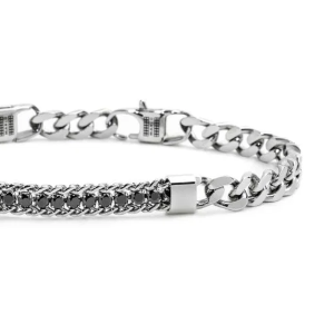 Bracciale grumetta con zirconi centrali