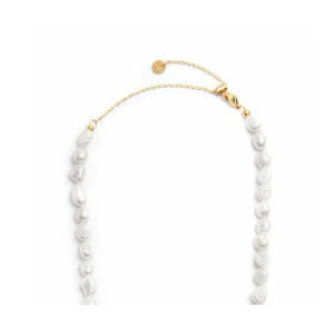 Collana con perle di fiume masticate