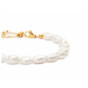 Bracciale con perle di fiume masticate