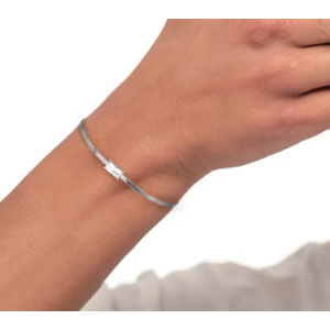 Bracciale catena snake con zircone baguette