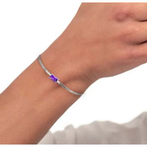 Bracciale catena snake con zircone baguette