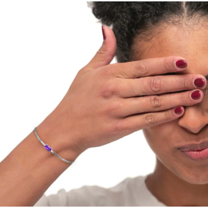 Bracciale catena snake con zircone baguette