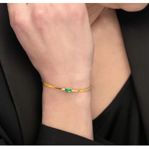 Bracciale catena snake con zircone baguette