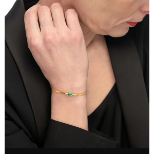 Bracciale catena snake con zircone baguette