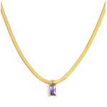 Collana catena snake con zircone baguette