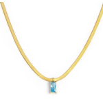 Collana catena snake con zircone baguette