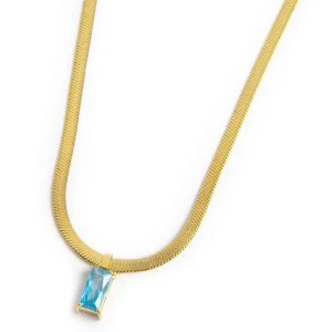 Collana catena snake con zircone baguette