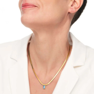 Collana catena snake con zircone baguette