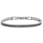 Bracciale tennis 2,5mm con catena grumetta