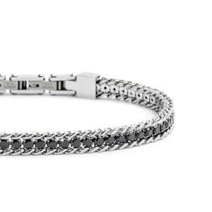 Bracciale tennis 2,5mm con catena grumetta