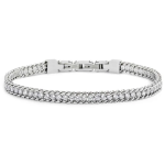 Bracciale tennis 2,5mm con catena grumetta