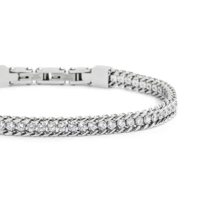 Bracciale tennis 2,5mm con catena grumetta