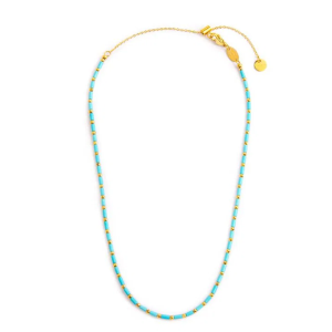 Collana con perline a tubo turchesi ed ematite