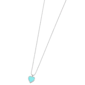 Collana con cuore pendente turchese
