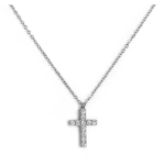 Collana croce pendente 1,4cm con zirconi