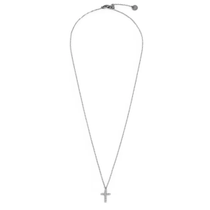 Collana croce pendente 1,4cm con zirconi