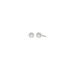 Orecchino in argento 925 rodiato, perla iridata ø 6 mm a perno.