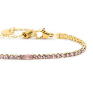 Bracciale tennis 2,5mm con zircone centrale