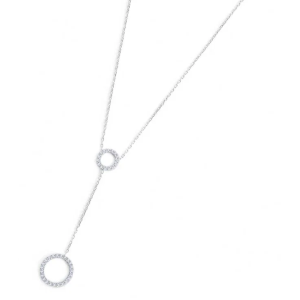 Collana cerchi con zirconi bianchi