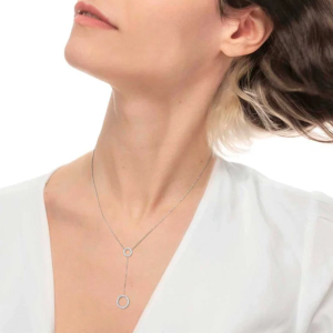 Collana cerchi con zirconi bianchi