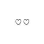 Orecchino cuore traforato in argento 925.