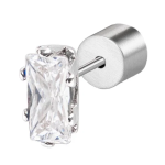 Orecchino a lobo zircone baguette