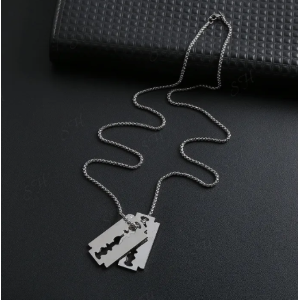 Collana con ciondolo a Forma di Doppia Lama Di Rasoio